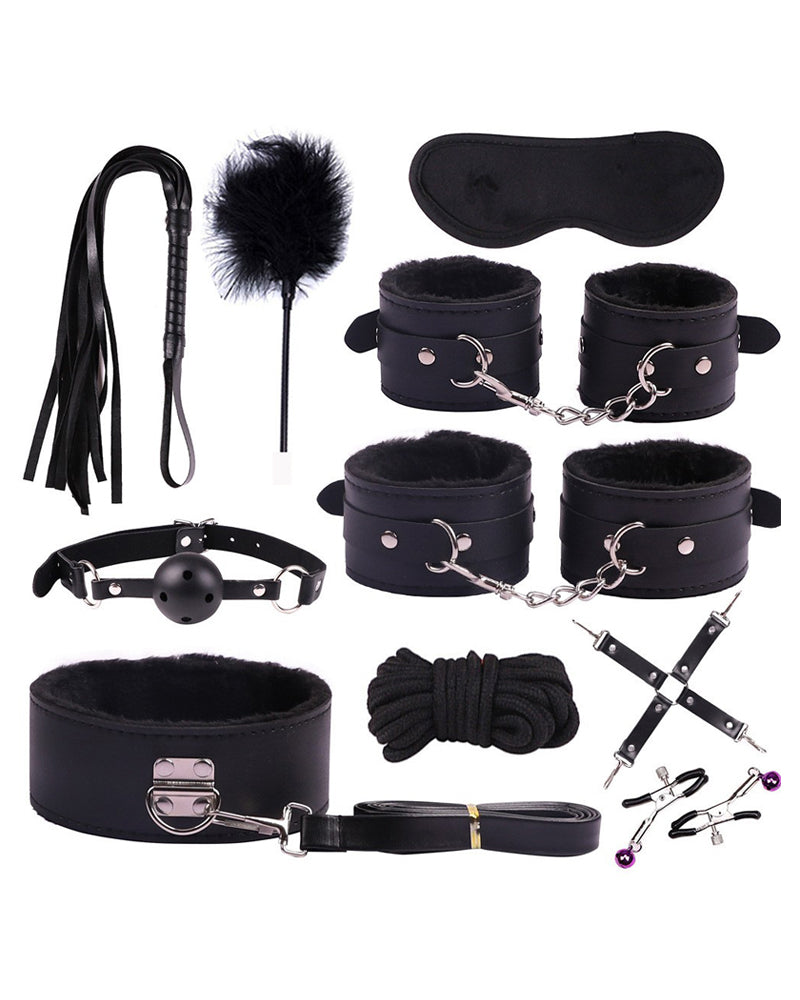 10-Piece Plush Lined Bondage Set