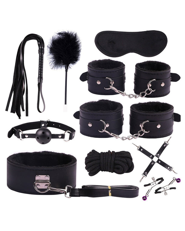 10-Piece Plush Lined Bondage Set