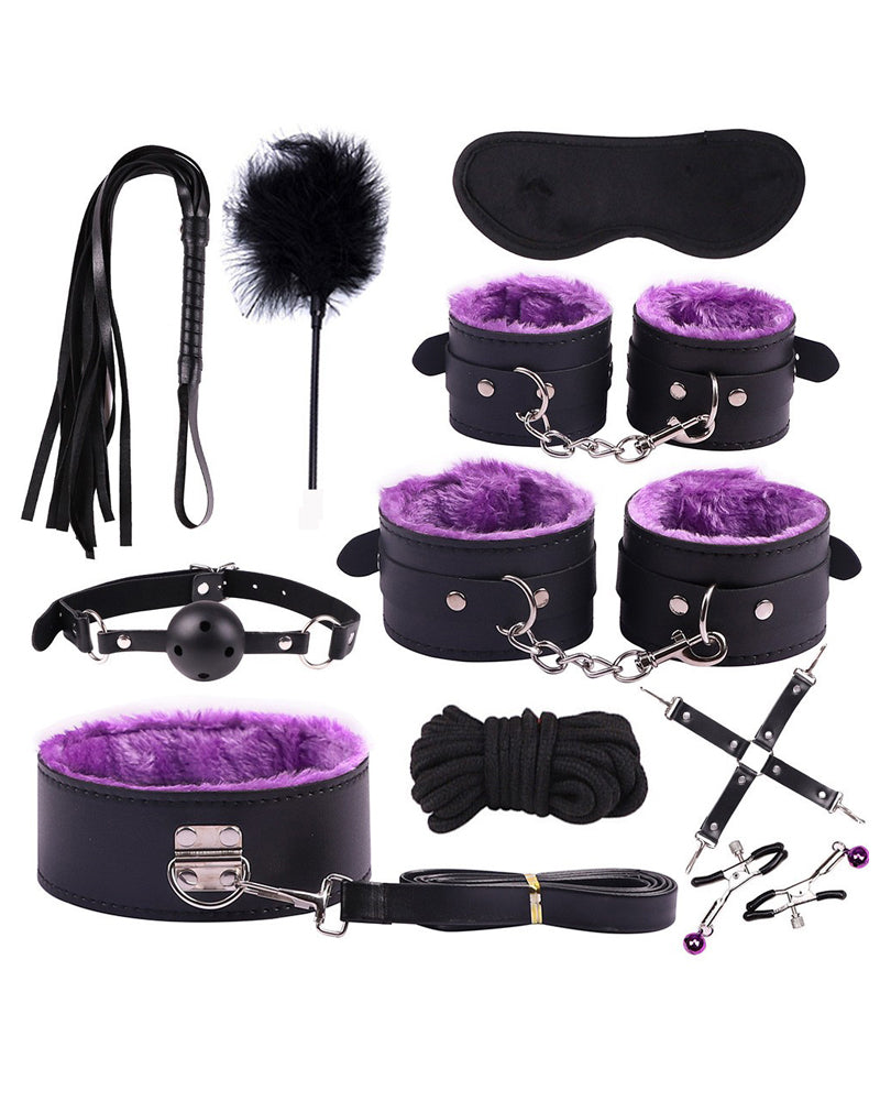 10-Piece Plush Lined Bondage Set
