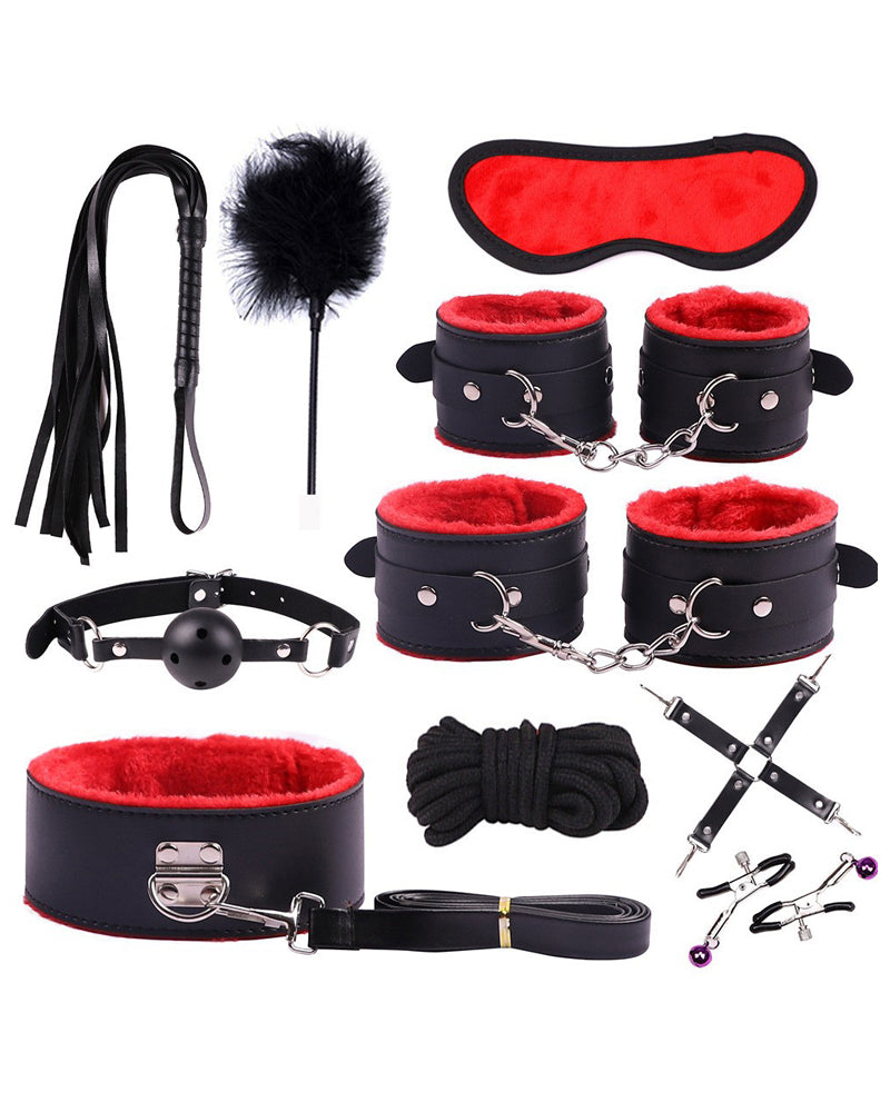 10-Piece Plush Lined Bondage Set