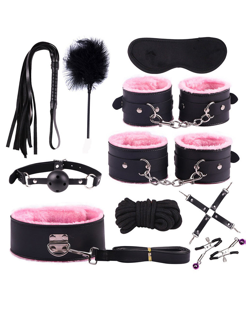 10-Piece Plush Lined Bondage Set