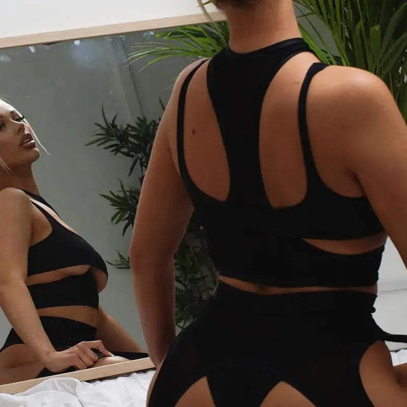 Cutout Mesh Tank Top