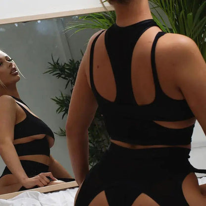 Cutout Mesh Tank Top