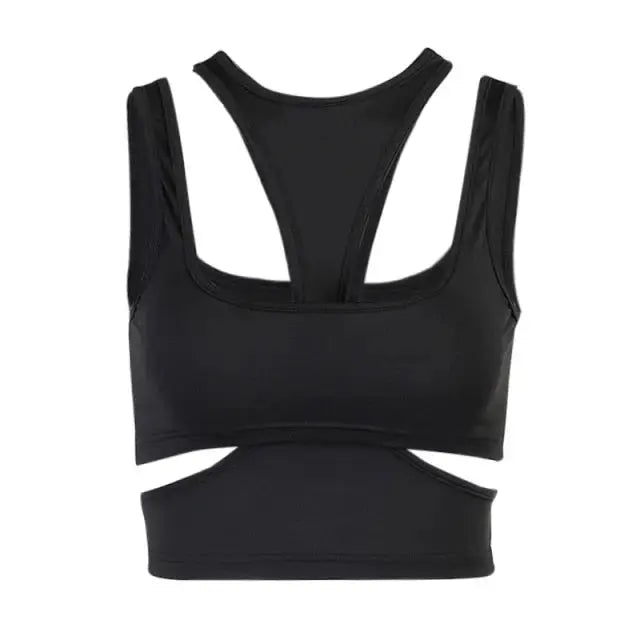 Cutout Mesh Tank Top