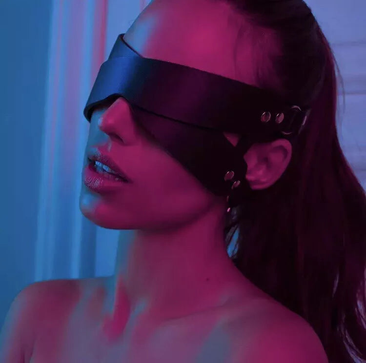 Faux Leather Blindfold