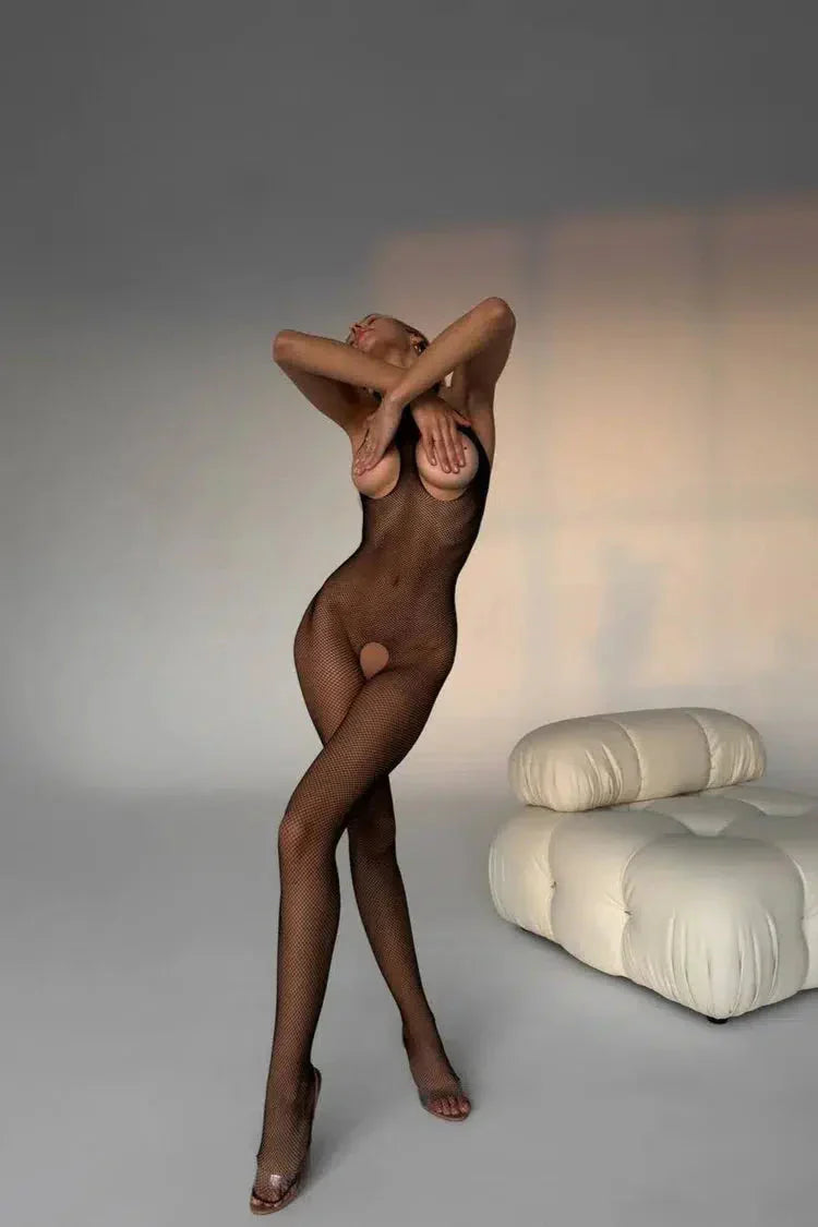 Fishnet Halter Bodystocking