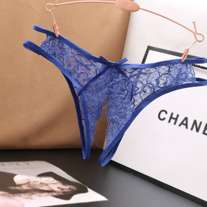 Floral Lace Panties with Bow and Cut-Out Detail