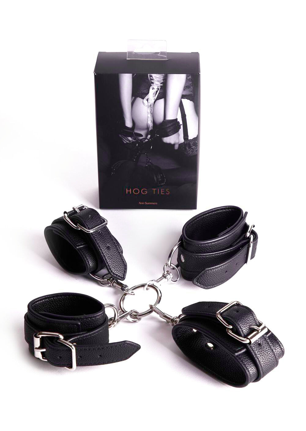 Hogtie Restraint Set with Four Buckle Cuffs and Quick-Release Clips
