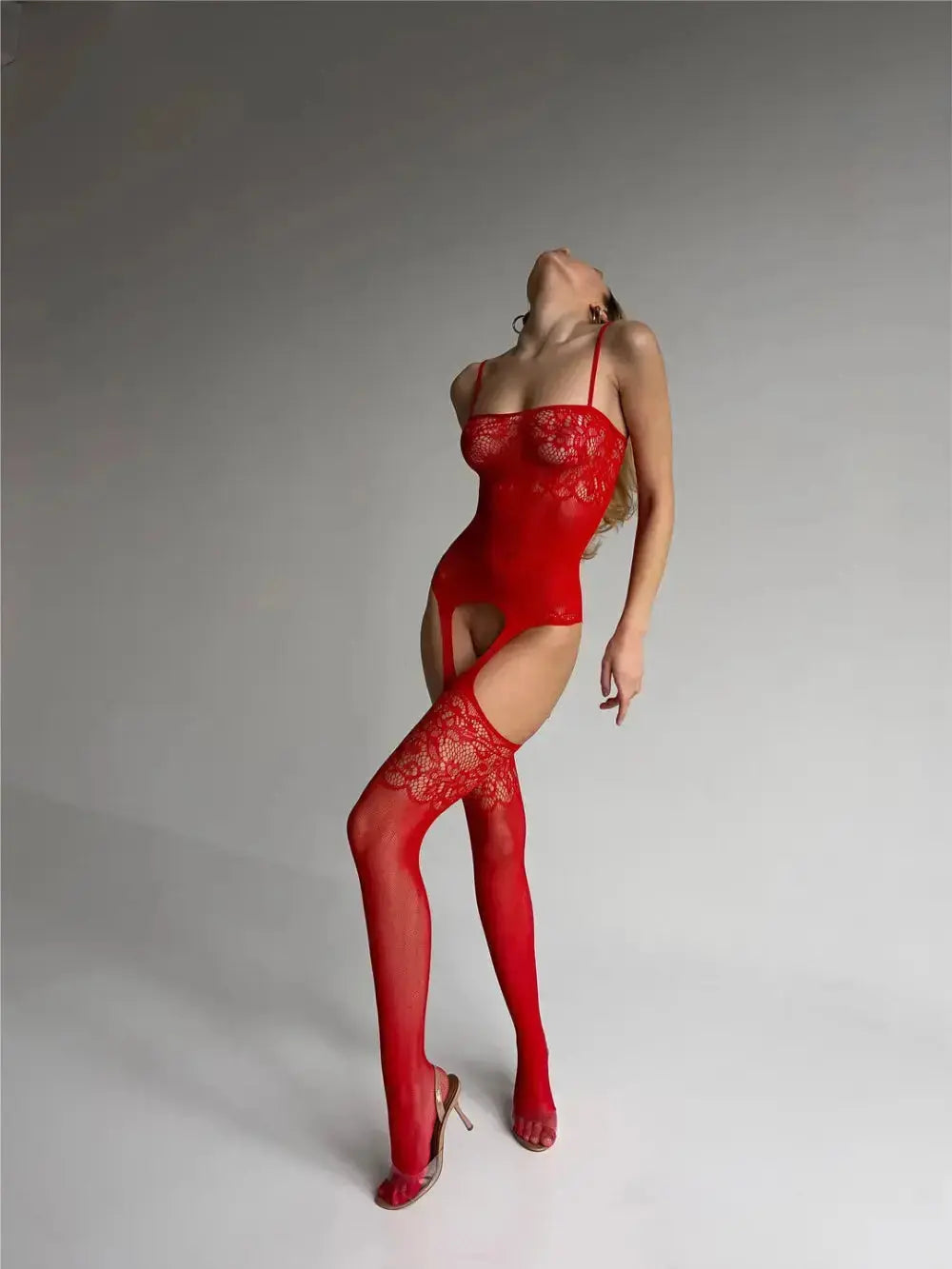 Lace Bodystocking with Cutout Detail