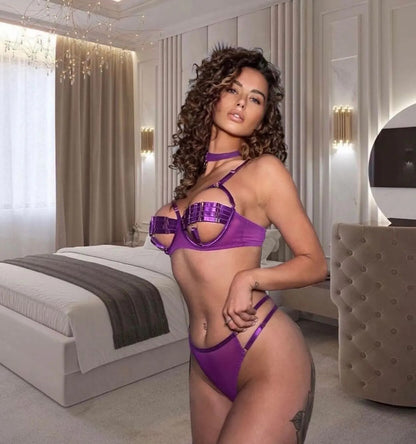 Strappy Lingerie Set with Choker