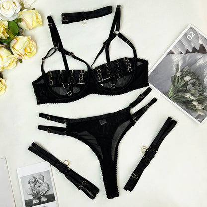 Strappy Lingerie Set with Choker