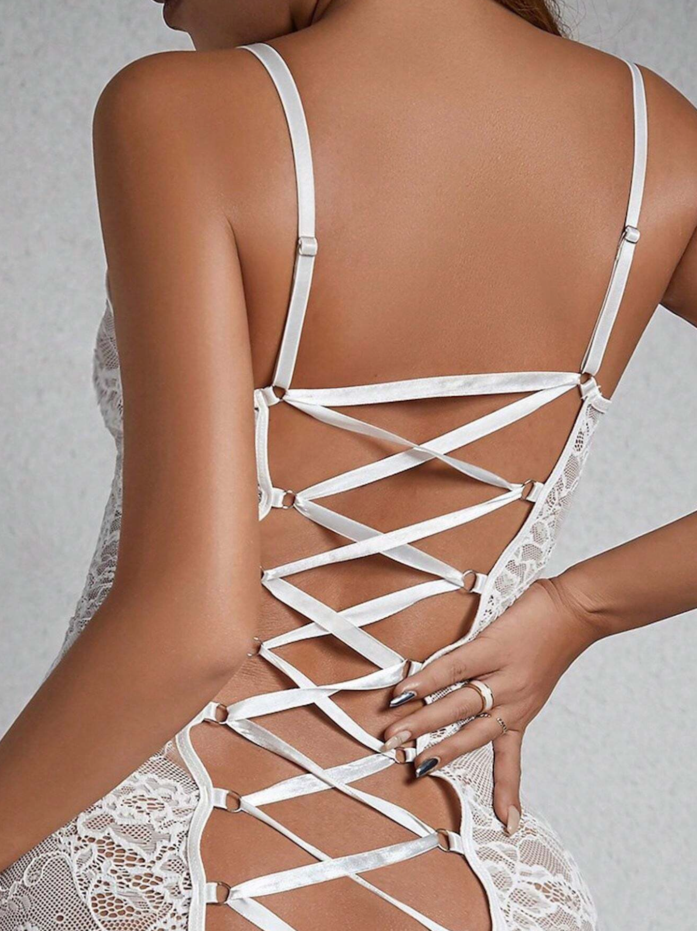 Tied Down Lace-Up Bodysuit