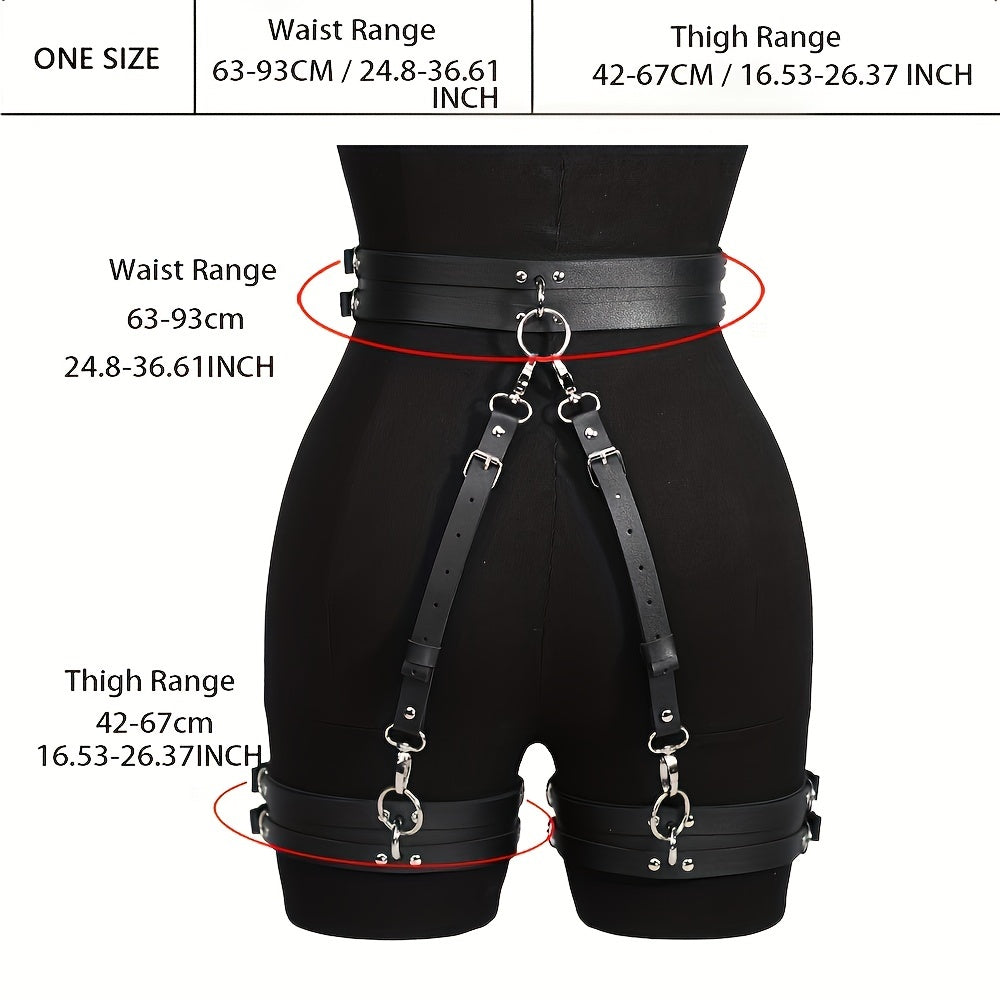 Waist and Thigh Harness with Cuffs