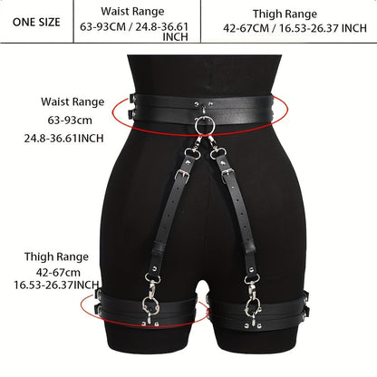 Waist and Thigh Harness with Cuffs
