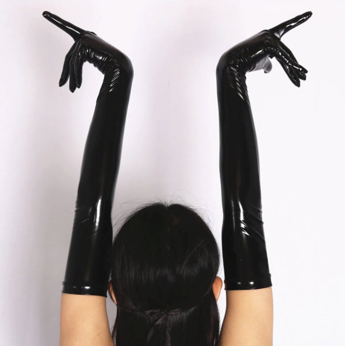 Wet Look Opera Gloves